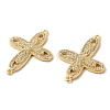 Brass Micro Pave Clear Cubic Zirconia Connetor Charms KK-A180-10G-2