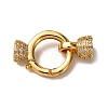 Brass Micro Pave Clear Cubic Zirconia Fold Over Clasps KK-Z121-30G-1