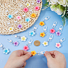 24Pcs 6 Colors Resin Flower Pendant Decorations HJEW-DC0001-32-3