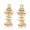 Brass Micro Pave Cubic Zirconia Pendants X1-KK-N263-80G-1
