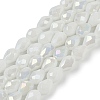 Opaque Solid Color Electroplate Glass Beads Strands EGLA-N013-P4mm-B02-1