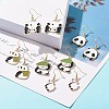 Panda Alloy Enamel Dangle Earrings EJEW-JE04773-2