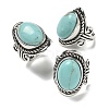 Synthetic Turquoise Adjustable Rings RJEW-I108-01AS-08-4