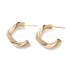 Twist Ring Brass Stud Earrings EJEW-F332-03G-1