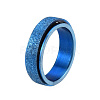 201 Stainless Steel Sand Blast Rotating Finger Ring RJEW-N043-06B-1