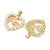 Brass & ABS Imitation Pearl Pendants KK-S526-19G-B-2