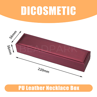 Rectangle PU Leather Necklace  Storage Boxes with Velvet Inside CON-WH0094-31D-01-1