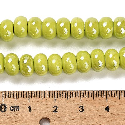 Glazed Porcelain Rondelle Beads PORC-Q001-01C-1