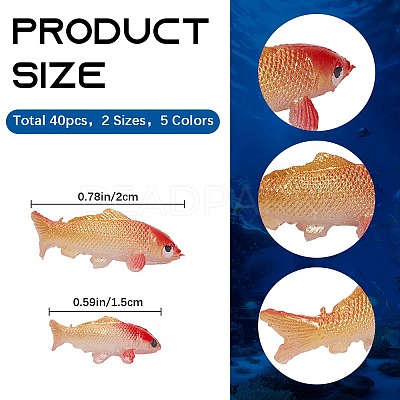 40Pcs 10 Styles PVC Imitation Fish Display Decorations DIY-CN0003-64-1