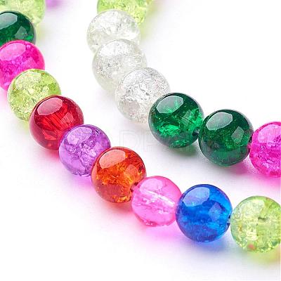 Crackle Glass Beads Strands GGM003-1