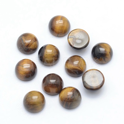 Natural Tiger Eye Cabochons G-P393-R26-6mm-1
