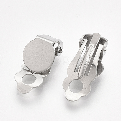 Tarnish Resistant 304 Stainless Steel Clip-on Earring Findings STAS-T045-33A-P-1