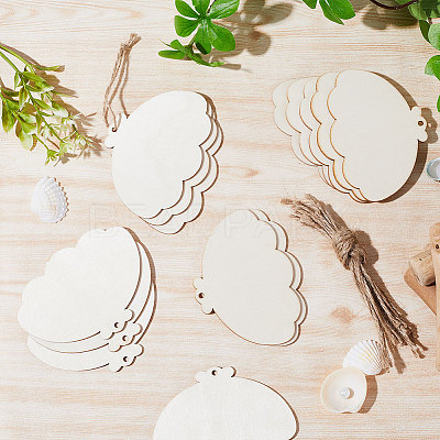 Animal Theme Unfinished Blank Wooden Pendants Set for Painting Arts WOOD-WH0124-26F-1