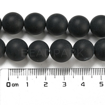Grade A Natural Black Agate Beads Strands G447-6-1