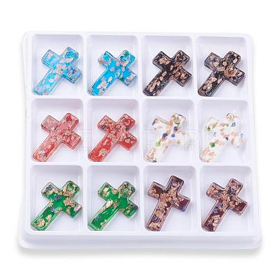 Handmade Gold Sand Lampwork Pendants LAMP-S098-1-B-1