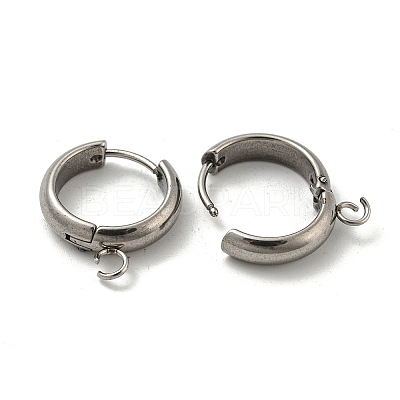 Tarnish Resistant 201 Stainless Steel Huggie Hoop Earring Findings STAS-P283-01V-P-1