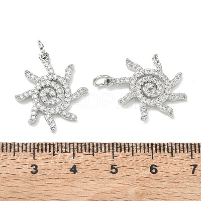 SHEGRACE Brass Micro Pave Clear Cubic Zirconia Pendants XGRQ3P601-635P-1