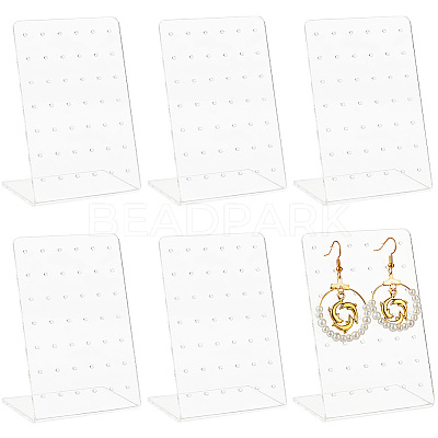 6Pcs Organic Glass Slant Back Jewelry Displays ODIS-CP0001-06-1