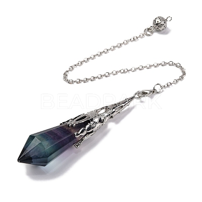Natural Fluorite Pointed Dowsing Pendulum Big Pendants G-H285-06P-A30-1