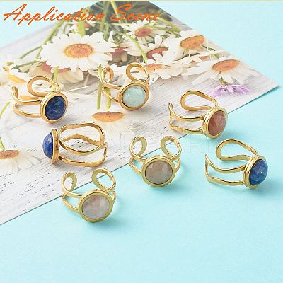 201 Stainless Steel Cuff Ring Findings STAS-S080-040C-G-1