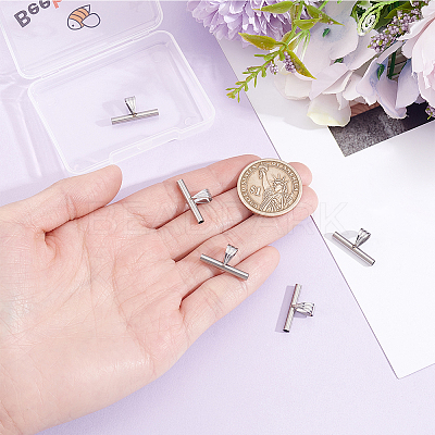 6Pcs 201 Stainless Steel Brooch Convert Necklaces Pendant Hooks STAS-BBC0010-60-1