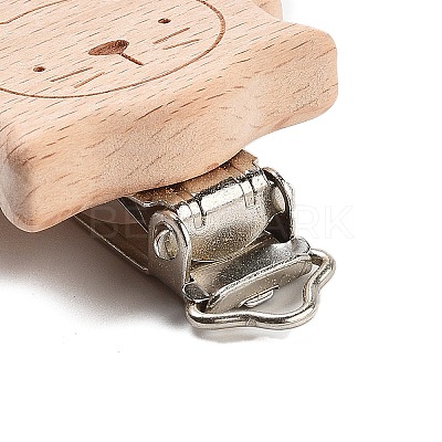 Beech Wood Pacifier Clip AJEW-M015-01D-1
