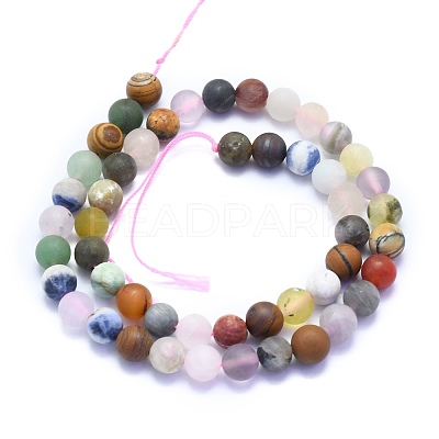Natural Mixed Gemstone Beads Strands G-K310-H01-8mm-1