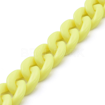 Handmade Opaque Acrylic Curb Chains AJEW-JB00662-08-1