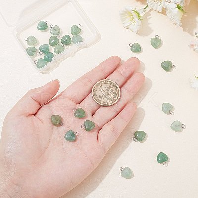 24Pcs Natural Green Aventurine Charms G-BC0001-21B-1