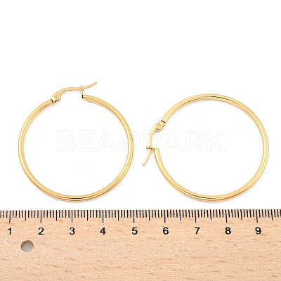 Ion Plating(IP) 304 Stainless Steel Hoop Earrings LS-EJEW-N0016-11G-F-1
