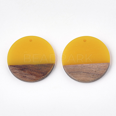 Resin & Walnut Wood Pendants RESI-S358-02B-06-1
