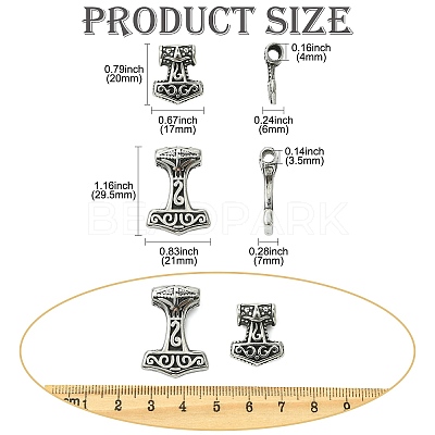 4Pcs 2 Styles 304 Stainless Steel Pendants STAS-CJ0002-86-1