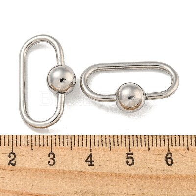 Non-Tarnish 304 Stainless Steel Screw Carabiner Lock Charms STAS-C092-03B-P-1
