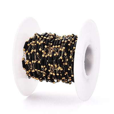 Handmade Seed Beads Column Link Chains CHS-T006-33G-1