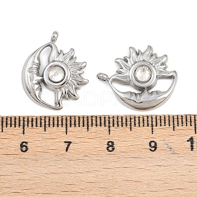 304 Stainless Steel Rhinestone Pendants STAS-Z166-24P-04-1