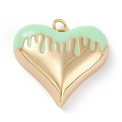 Brass Enamel Pendants KK-P201-24G-D-1