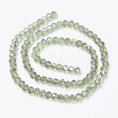 Electroplate Transparent Glass Beads Strands EGLA-A034-T6mm-E10-1