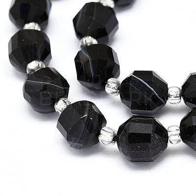 Natural Black Onyx Beads Strands G-O201B-52A-1