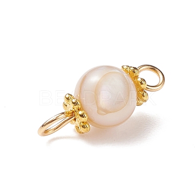 Natural Shell Connector Charms PALLOY-JF01658-1