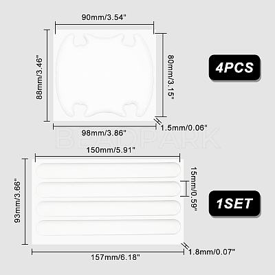 AHADEMAKER 2 Sets 2 Style Transparent PVC Anti-Collision Bumper Guard DIY-GA0004-03-1