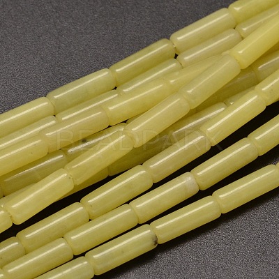 Natural Lemon Jade Column Beads Strands G-F247-10-1