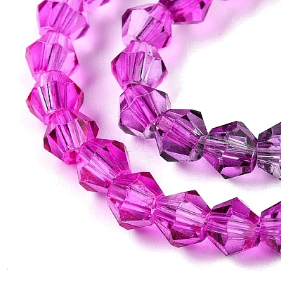 Gradient Color Baking Paint Glass Bead Strands X1-DGLA-A039-T4mm-A09-1