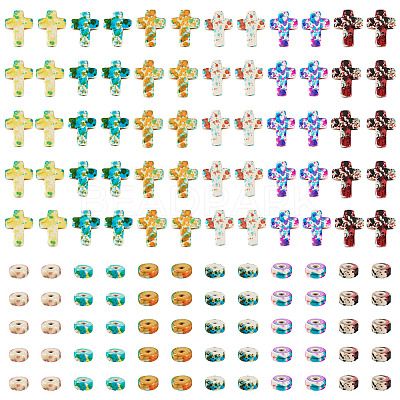 360Pcs 12 Styles Baking Paint Synthetic Turquoise Beads G-TA0003-32-1