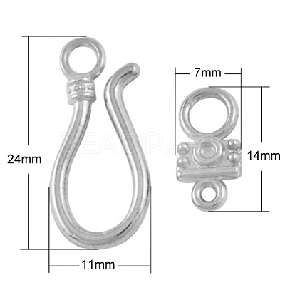 Alloy Hook Clasps X-PALLOY-2781-AS-FF-1