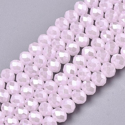 Electroplate Glass Beads Strands X-EGLA-A034-J6mm-A09-1