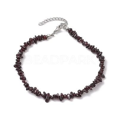 Natural Gemstone Beads Anklets AJEW-AN00583-11-1