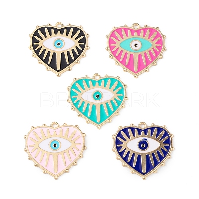Rack Plating Alloy Enamel Pendants X-ENAM-K067-05F-1