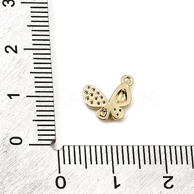 Brass Micro Pave Clear Cubic Zirconia Charms CU-CBA3D76-03G-04-1