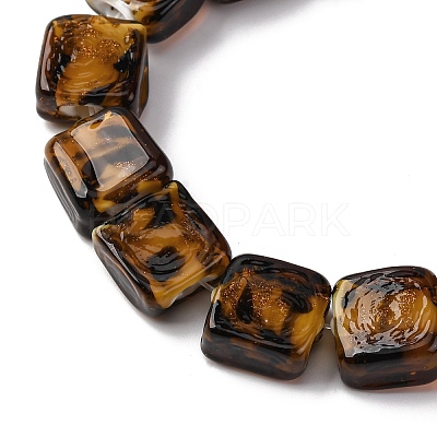 Handmade Gold Sand Lampwork Beads Strands LAMP-Q045-02A-1