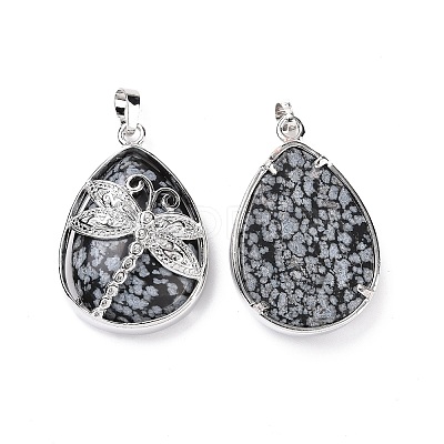 Natural Snowflake Obsidian Pendants X-G-G900-01P-13-1